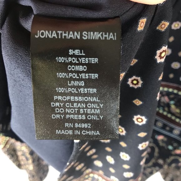 Authentic Jonathan Simkhai Scarf Print Crepe Wrap Womem Blouse tops Sz Small S - Picture 10 of 10